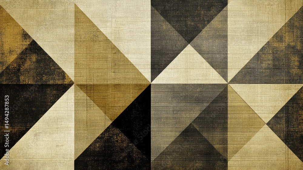 Poster geometric pattern design with textured triangles.