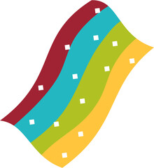 Wavy Color Bands with Square Accents.