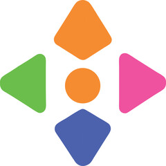 Minimal RGB Light Icon Abstract Form No Outline Version One