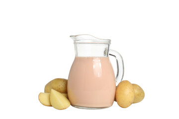 PNG, Potato milk, isolated on white background