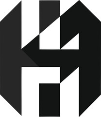 Abstract H Icon Tech Artistry Modern Geometric Style