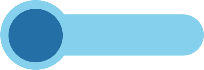 Aqua Blue Rounded Button with Dark Blue Circle, Minimalist Design.