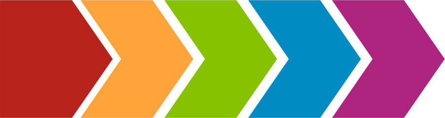 Chevron Progression: Vibrant, Flat Design Direction.