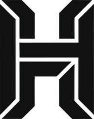 Abstract H Icon Tech Design Geometric H New Perspective