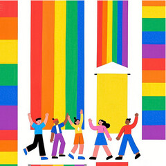 vector illustration of a happy family