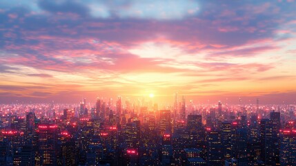 Fototapeta premium Captivate in a vibrant cityscape with dazzling red lights, embodying the energy of the market, Show a top-down view with a festive vibe, highlighting the Dow Jones, SP ,