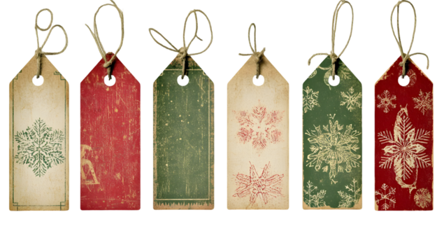 Christmas gift tags holiday themed for presents