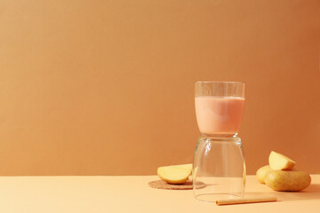 Potato milk, concept of fresh and healthy drink