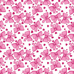 illustration art seamless pattern bow ribbon pink design