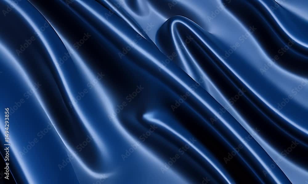Poster a blue silk background with a smooth and glossy texture, providing an elegant backdrop for various d
