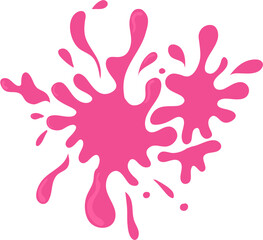 Abstract Pink Paint Splatter, Vector Graphic Element on White