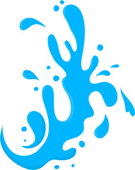 Stylized Azure Water Splash, Dynamic Vector Illustration on White.