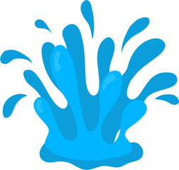 Stylized Blue Liquid Splash, Vector Illustration.