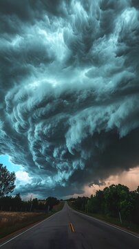 Cinematic thunderstorm clouds rolling in