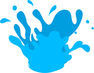 Azure Water Burst: Dynamic Splash with Cartoon Style.
