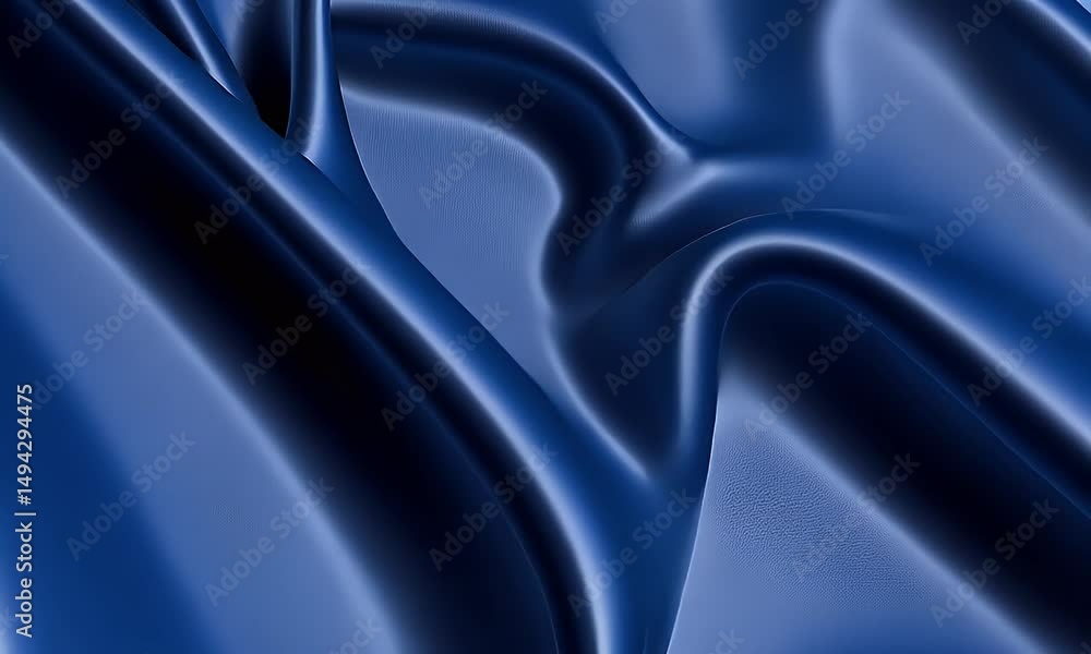 Poster a blue silk background with a smooth and glossy texture, providing an elegant backdrop for various d