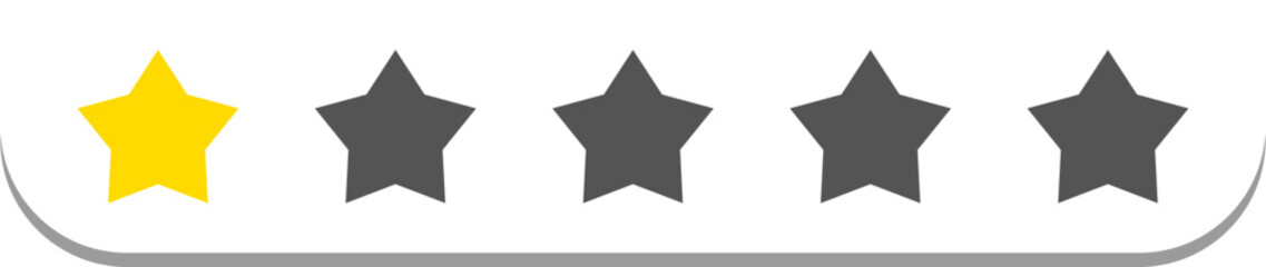 One Star Rating: Yellow Star, Gray Stars, Customer Review.