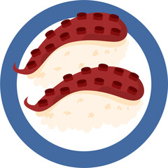 Stylized Octopus Sushi Duo on Plate