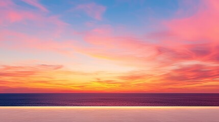 Obraz premium Minimalist Architecture, Ethereal Coral Light, Vibrant Backlit Glow, Embrace Sleek Design and Exuberant Vibes Through the Window.