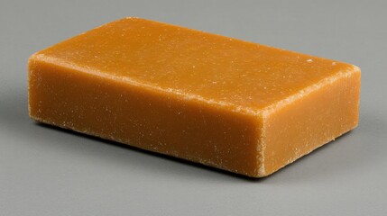 Natural Orange Soap Bar on Gray Background Ideal for Clean Living