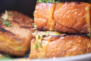 Delicious grilled cheese sandwich with crispy toast