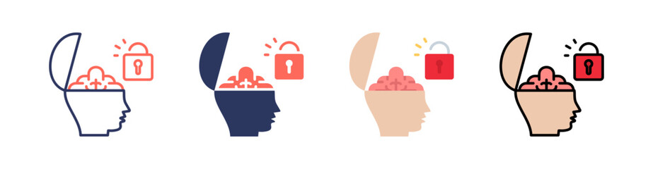 Open Minded Multi Style Icon Set Vector 