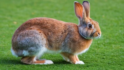Fototapeta premium A Stunning Brown Rabbit in a Lush Green Field