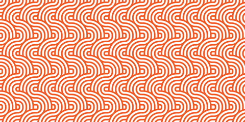 Overlapping creative diamond circle abstract red pattern background with waves texture. geometric digital fabric pattern circles floral lapping white retro background.