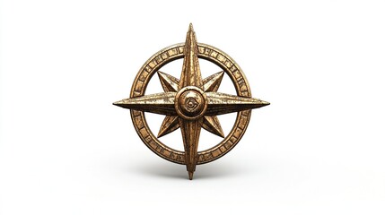 Obraz premium Ornate brass compass rose, detailed design