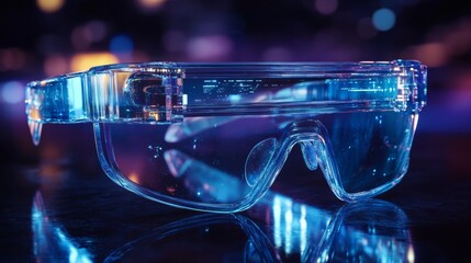Transparent OLED Display Glasses with Futuristic Design