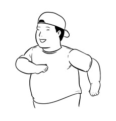 fat guy digital drawing illustration isolated
