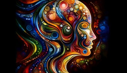 Abstract image of a shattered human silhouette with chaotic scribbles inside, representing mental abuse and internal chaos