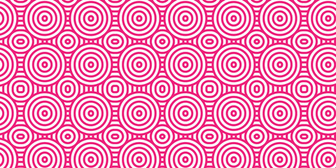 Overlapping creative diamond circle abstract pink pattern background with waves texture. geometric digital fabric pattern circles floral lapping white retro background.