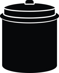 Silhouette of glass jar with lid