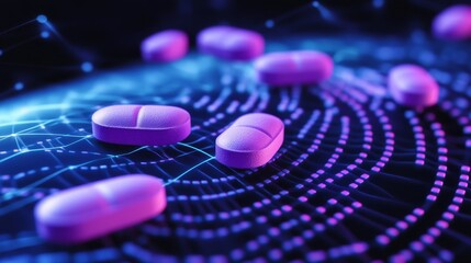 Brain Wave Stabilization and Pharmaceutical Tablets in Abstract Setting