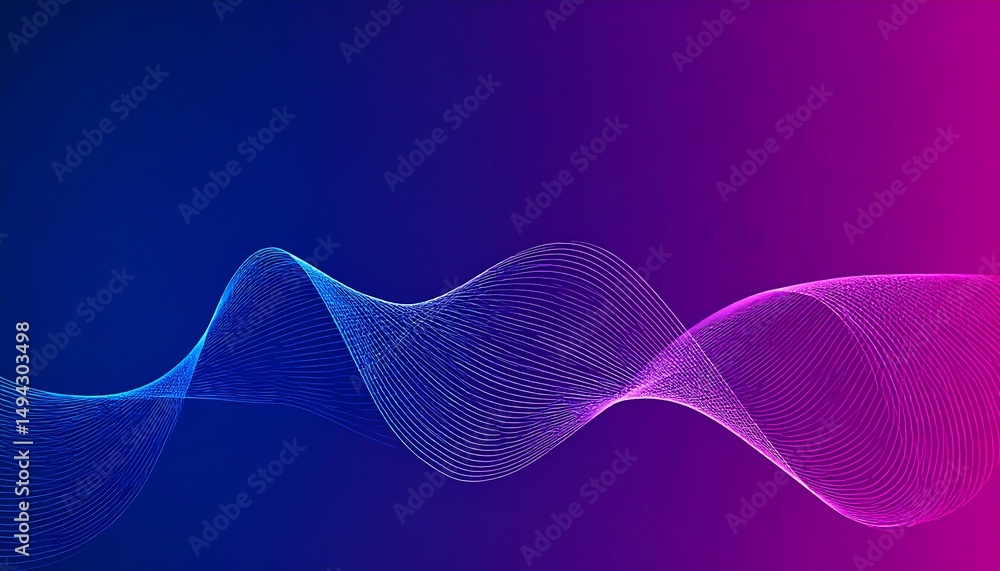 Poster Abstract flowing wave on gradient background.