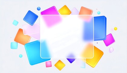 Abstract glass square with colorful squares.
