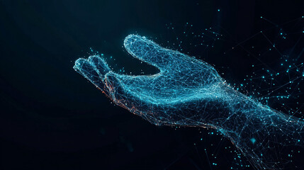 human hand with dna structure