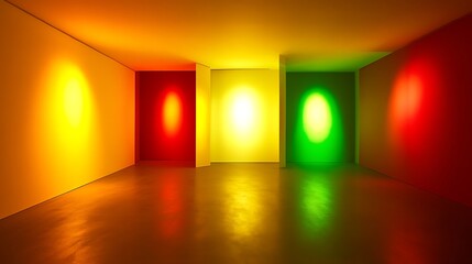 Colorful room with spotlights