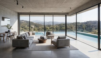 Modern Minimalist Home with Infinity Pool and Panoramic Mountain Views