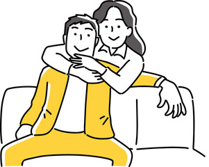 男性に抱きついて甘える女性