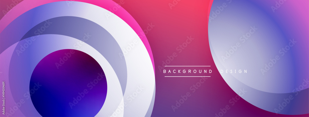 Poster abstract gradients, overlapping circles, vibrant pinks, purples create modern background design. min