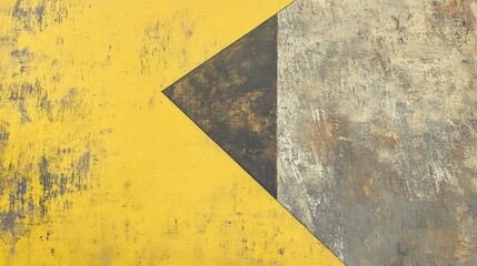 Abstract Yellow and Gray Textured Background with Geometric Shapes