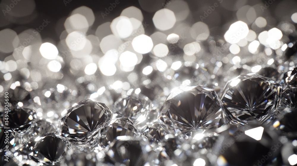 Aufkleber close-up view of many glittering gems in a cluster.