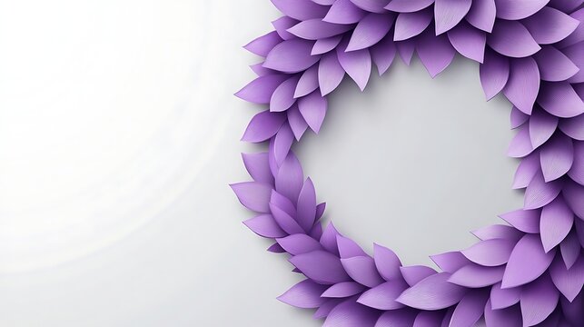 Elegant purple leaf wreath frame