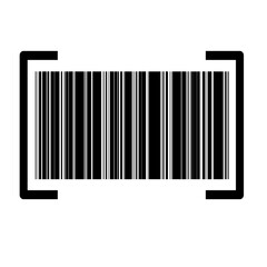 Illustration of icons scanning barcode lines, QR codes. Business, finance, shopping, market.