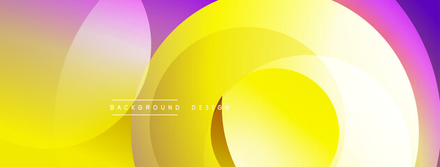 Abstract colorful background. Overlapping shapes create dynamic visual effect. Yellows, purples blend seamlessly. Modern design element.