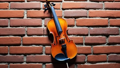 Violin Against Brick Wall: A Musical Still Life