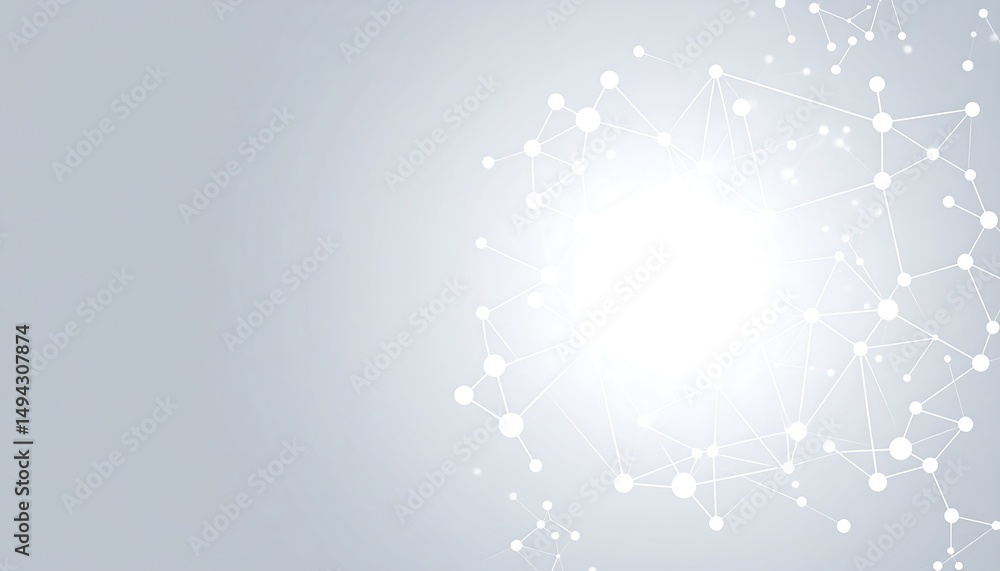 Poster abstract molecular structure on light gray.