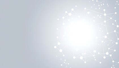 Abstract molecular structure on light gray.